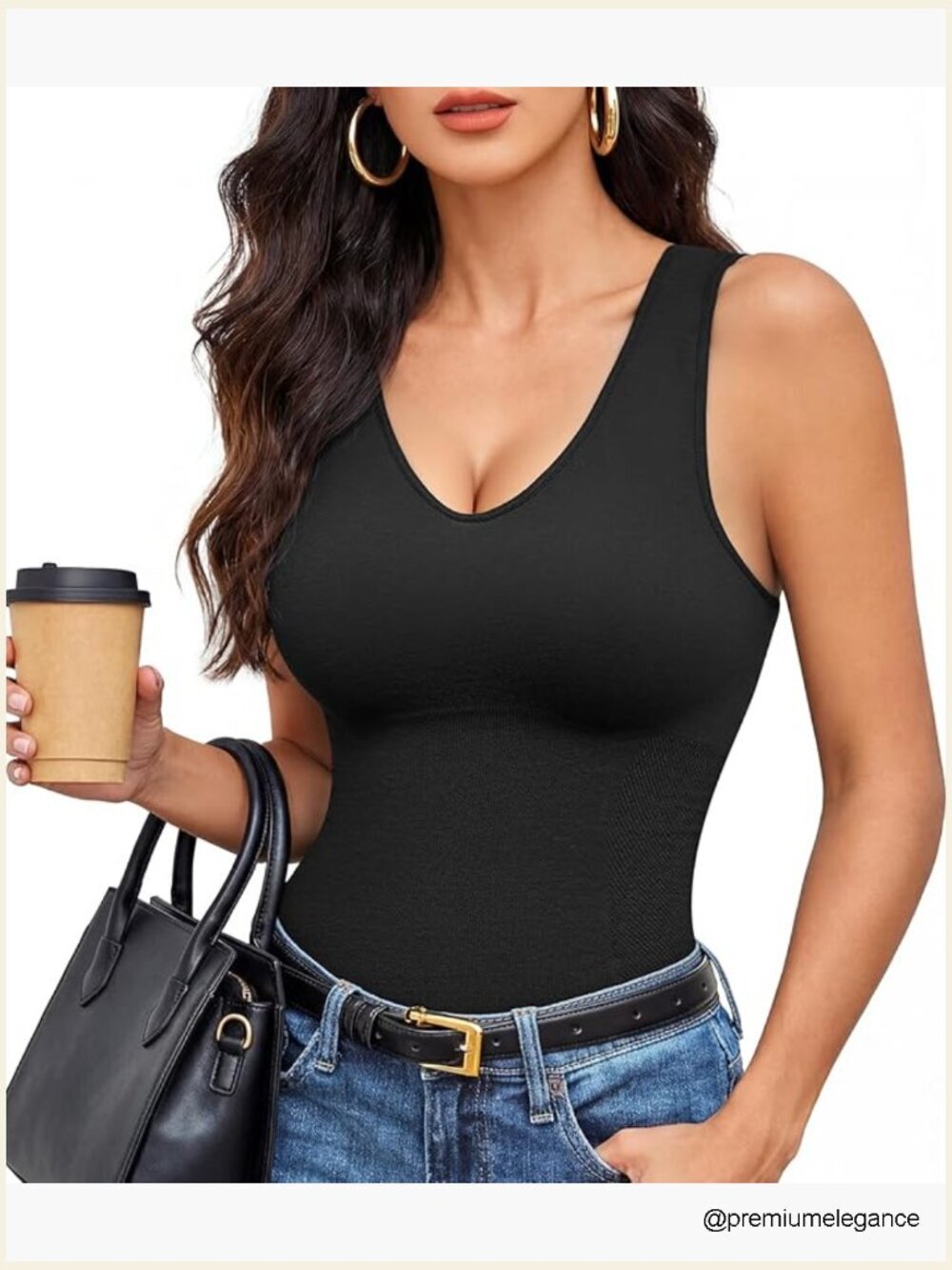 Sleeveless Seamless Shapewear Bodysuit with Tummy Control V Neck Snatched Faja